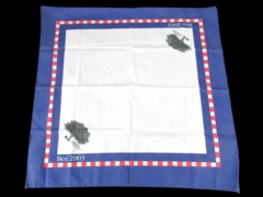 Longaberger Bee 2003 Handkerchief Red White Blue 21.5x22" Collectible