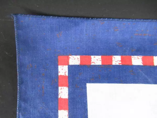 Longaberger Bee 2003 Handkerchief Red White Blue 21.5x22" Collectible