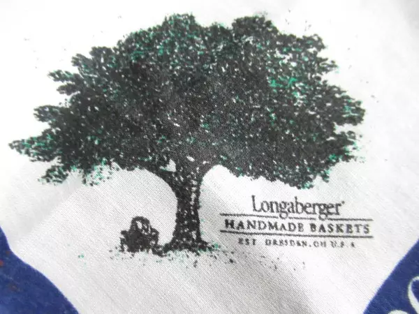 Longaberger Bee 2003 Handkerchief Red White Blue 21.5x22" Collectible