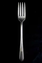 Vintage Wm Rogers Hiawatha Grille Fork 1937 Silverplate Floral 7.5"
