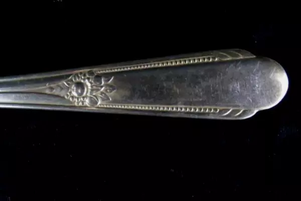 Vintage Wm Rogers Hiawatha Grille Fork 1937 Silverplate Floral 7.5"