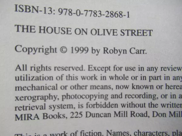 Lot of 2 Robyn Carr Novels: The House on Olive St & Forbidden Falls PB