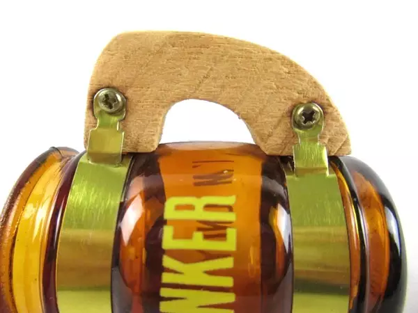 Amber Gold Tone Shot Glass "I'm Only A Small Drinker" with Wood Handle