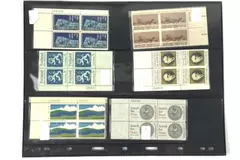 Lot of 12 Vintage US Plate Block Stamps - Lions, Thoreau, Eisenhower & More