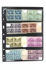 Lot of 8 Mint Never Hinged US Plate Block Stamps 1950s Themes Collection