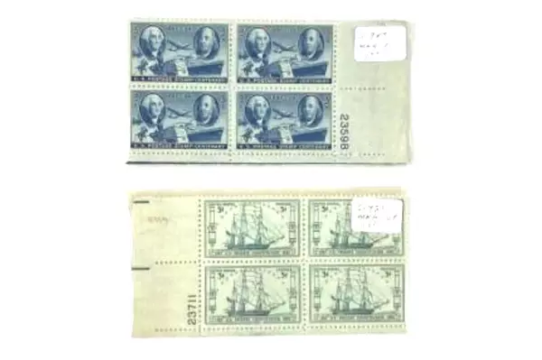 Lot of 8 Mint Never Hinged US Plate Block Stamps 1950s Themes Collection