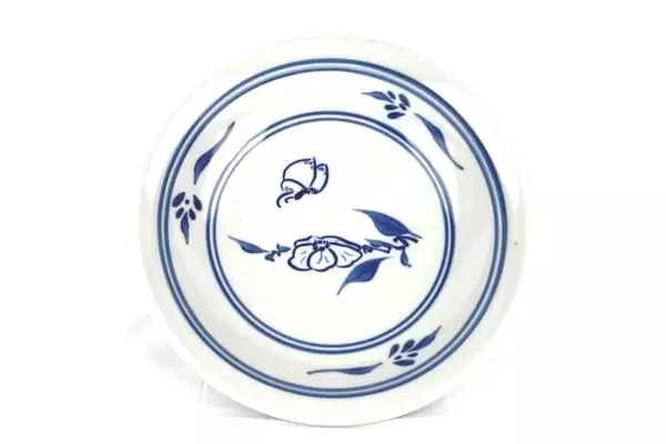 Handmade Blue Floral Ceramic Bowl 11" Signed Decorative Pottery Art