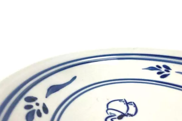 Handmade Blue Floral Ceramic Bowl 11" Signed Decorative Pottery Art