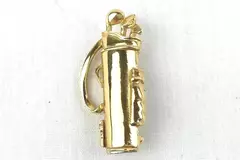 Vintage Gold Tone Golf Bag Pendant Brooch - Collectible Jewelry Gift