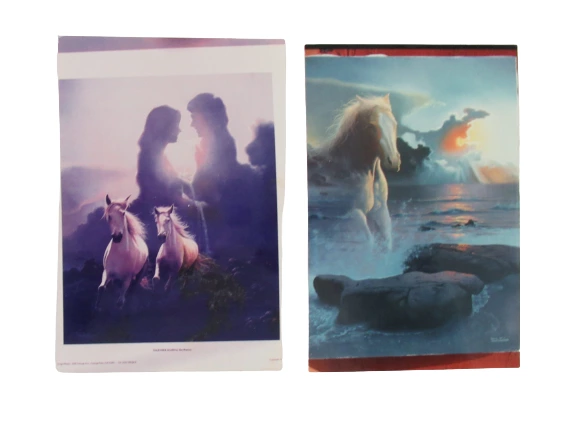 Lot of 5 Vintage Jim Warren Surreal Art Prints - Horses & More