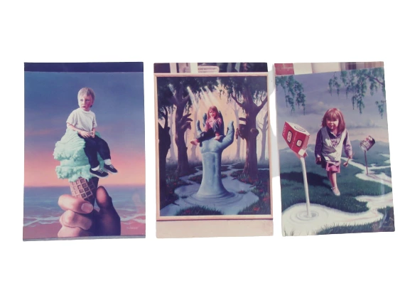 Lot of 5 Vintage Jim Warren Surrealist Photos - 80s Art Illustrations