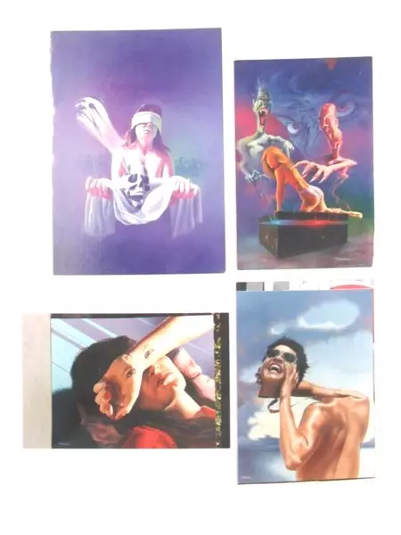 Lot of 4 Vintage Jim Warren Surrealist Art Photos - 80s Collectibles