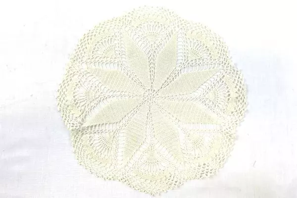 Handmade White Crocheted Doily 10" Floral Vintage Linen Decor - Good Condition