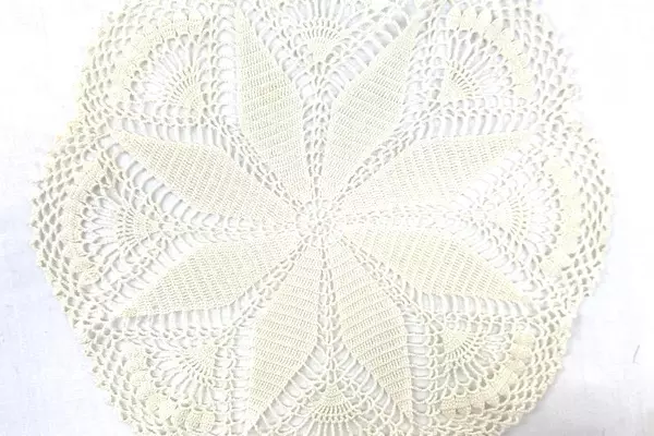 Handmade White Crocheted Doily 10" Floral Vintage Linen Decor - Good Condition