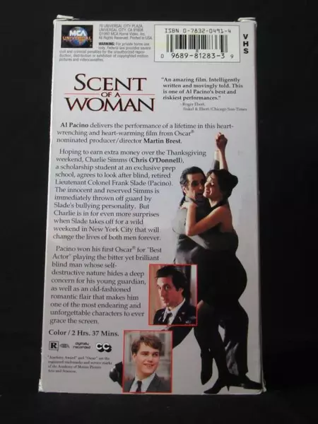 Scent of a Woman VHS Tape Al Pacino 1993 MCA Good Condition Untested