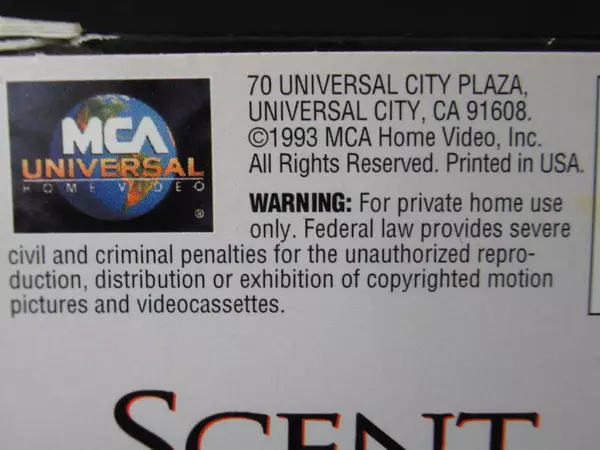 Scent of a Woman VHS Tape Al Pacino 1993 MCA Good Condition Untested