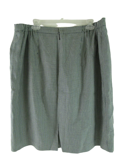 Women's Size 12 Houndstooth Pencil Skirt - Navy Blue, White & Green