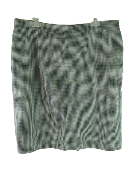 Women's Size 12 Houndstooth Pencil Skirt - Navy Blue, White & Green