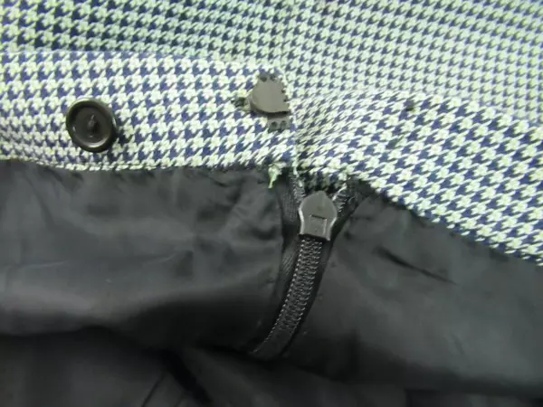 Women's Size 12 Houndstooth Pencil Skirt - Navy Blue, White & Green