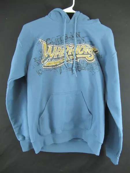 Gildan Women's Small Heavy Blend Warriors Graphic Hoodie Dusty Blue