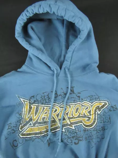 Gildan Women's Small Heavy Blend Warriors Graphic Hoodie Dusty Blue