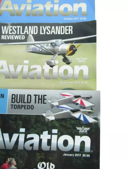 Lot of 3 Model Aviation Magazines 2017 Vol 43 Issues 1, 9 & 10