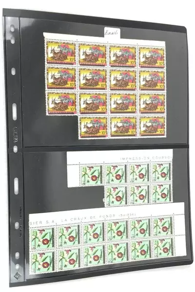 Lot of 34 MNH Burundi Stamps: Zebras & Thunbergia Flowers 1970s