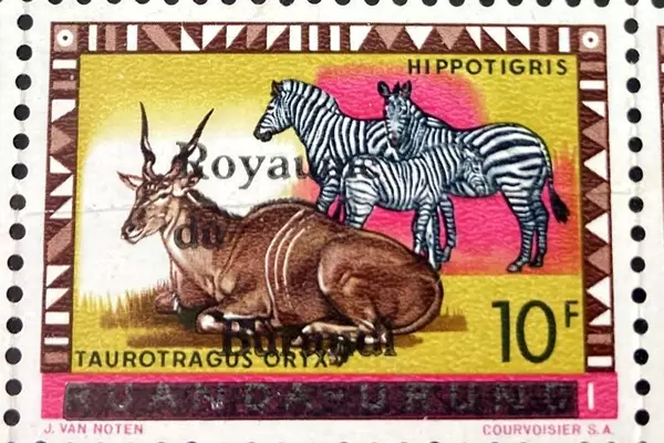 Lot of 34 MNH Burundi Stamps: Zebras & Thunbergia Flowers 1970s