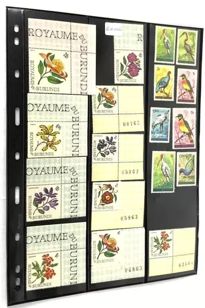 Lot of 18 MNH 1970s Burundi Stamps - Birds & Flowers F Plate Blocks
