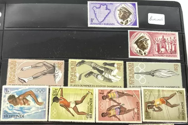 Lot of 15 MNH Burundi Stamps 1960s Tokyo Olympics & Independence VF