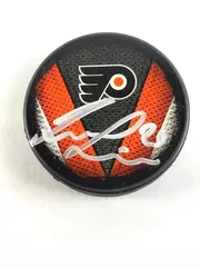 Taylor Leier Signed NHL Hockey Puck Philadelphia Flyers 2014 - Autographed
