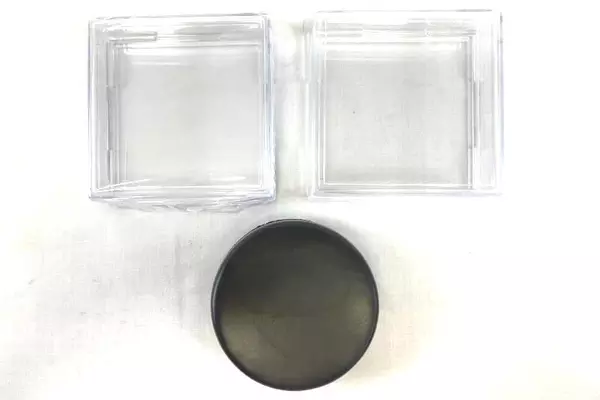 Lot of 2 Clear Hockey Puck Holders & Oregon College Savings Foam Puck