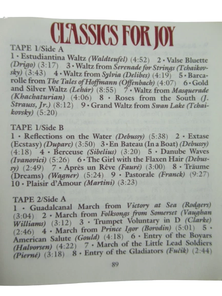 Vintage Reader's Digest "Classics for Joy" Music Program Notes Booklet 1989