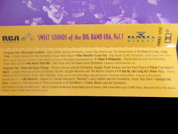 Sweet Sounds of the Big Band Era Vol 1 Cassette RCA 1995 - Pre-Owned