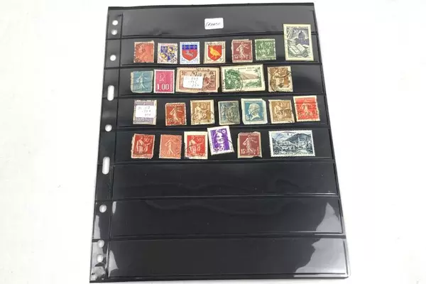 Lot of 25 Used French Postage Stamps 1920s+ Fair Condition Collection