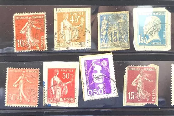 Lot of 25 Used French Postage Stamps 1920s+ Fair Condition Collection