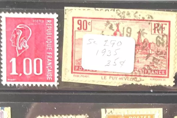 Lot of 25 Used French Postage Stamps 1920s+ Fair Condition Collection