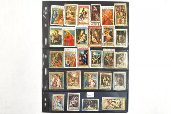 Lot of 27 Vintage Burundi Christmas Stamps 1960s-70s Jesus & Virgin Mary VF-F