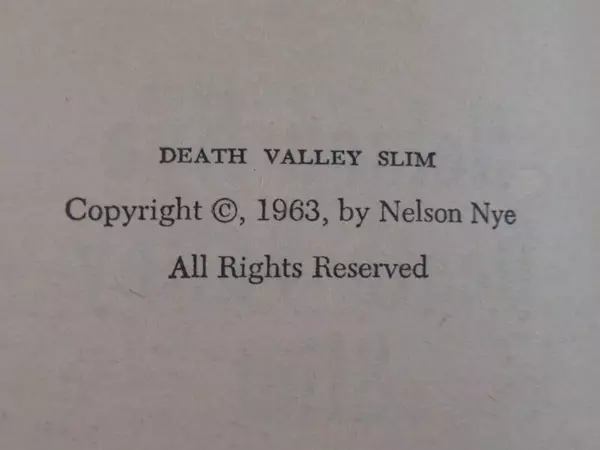Vintage 1963 Death Valley Slim by Nelson Nye ACE Books Paperback with Wear