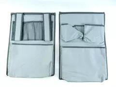 Lot of 2 Gray Canvas Closet Organizers with Straps & Pockets - Pre-owned