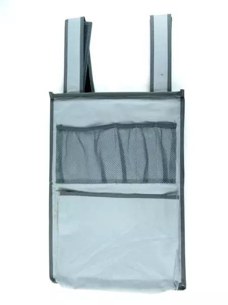 Lot of 2 Gray Canvas Closet Organizers with Straps & Pockets - Pre-owned