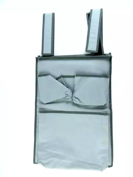 Lot of 2 Gray Canvas Closet Organizers with Straps & Pockets - Pre-owned