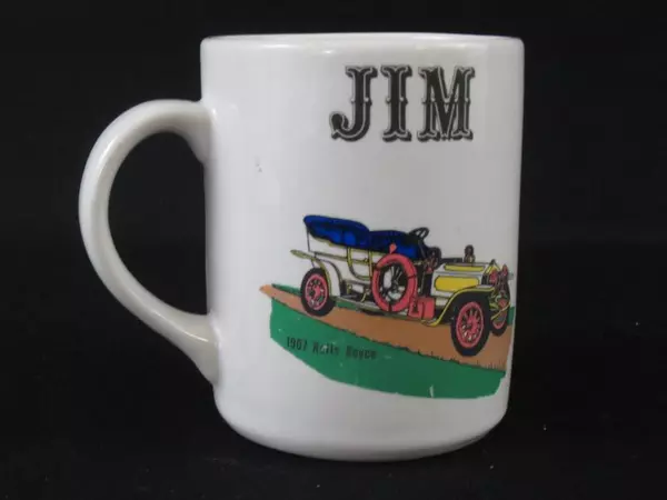 1907 Rolls Royce Coffee Mug Personalized JIM White Ceramic Cup