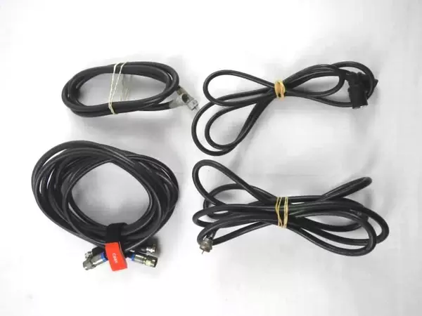 Lot of 5 Black Coaxial Cables Networking Connectors Untested As-Is