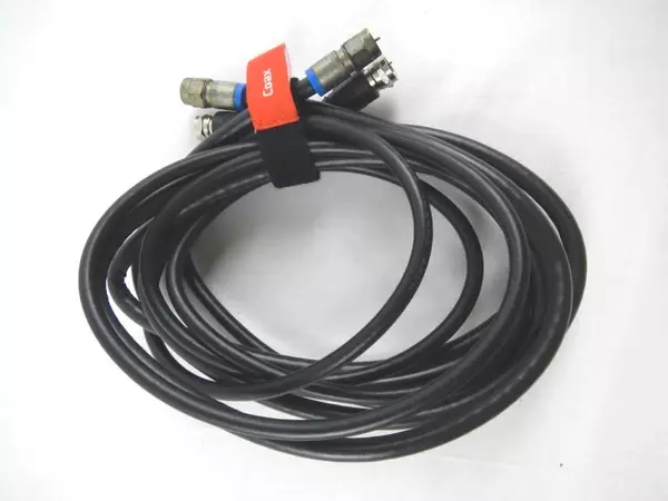 Lot of 5 Black Coaxial Cables Networking Connectors Untested As-Is