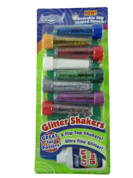 ArtSkills Glitter Shakers Poster Kit With Stencils & Glue Sealed Package