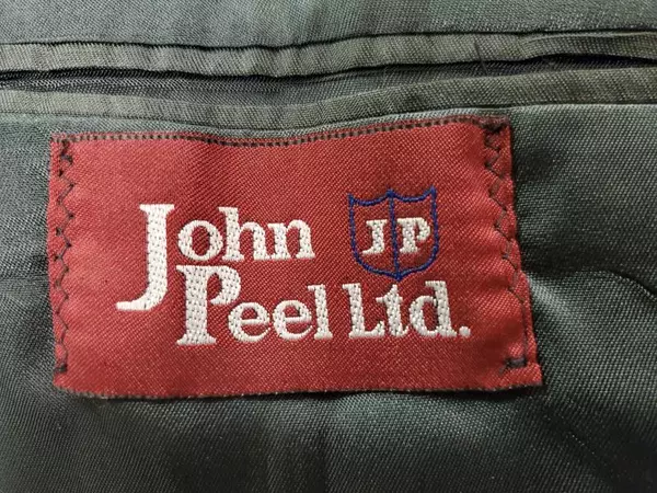 John Peel Men's Suit Jacket 42L Dark Gray Herringbone, Classic Fit