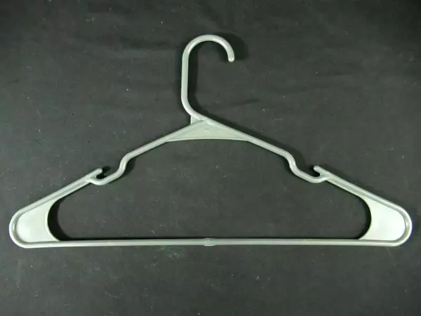 Lot of 29 Standard Size Gray White Plastic Hangers for Shirts & Pants