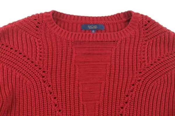 Rachel Roy Women's NWT Cable Knit Cut Out Sweater Size S October Redwood