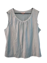 JM Collection Women's 22W Sleeveless Light Blue Blouse Top - Small Stain